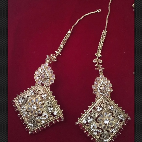 Indian gold plated bridal set 5 pieces - Picture 6 of 8